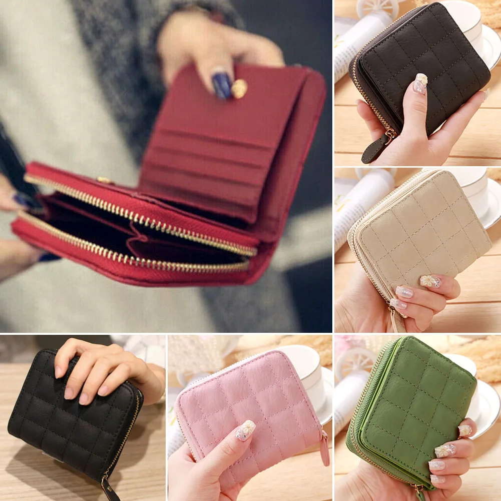 New Ladies High Quality Colour Leather 2 Zip Coin notes Bag Holder Purse Wallet